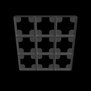 4 Pack, 3x3 Gridfinity Compatible Premium Push Fit Base Plate Grids